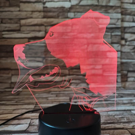 Pitbull 7 színű 3D led lámpa