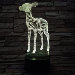 Őzike  7 színű 3D led lámpa