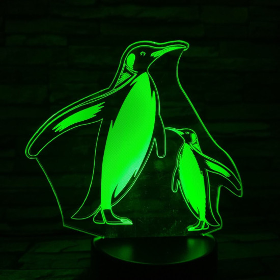 Pingvinek  7 színű 3D led lámpa