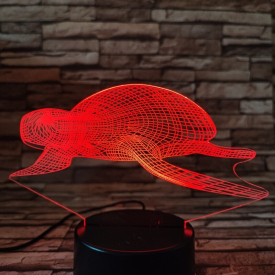 Teknős lebeg 7 színű 3D led lámpa