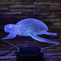 Teknős lebeg 7 színű 3D led lámpa