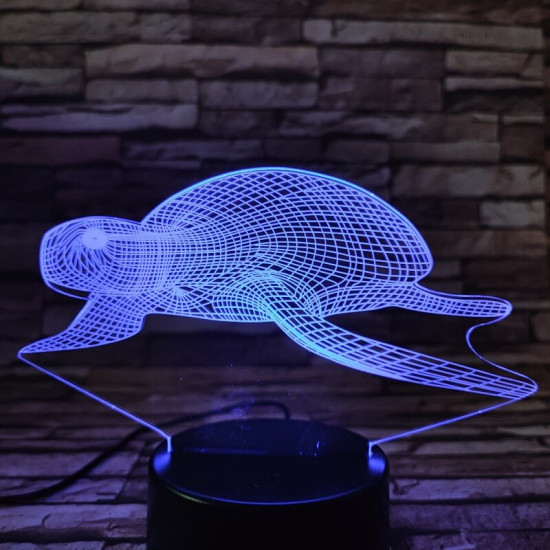 Teknős lebeg 7 színű 3D led lámpa