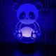 Panda 7 színű 3D led lámpa