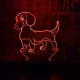 Tacskó kutya 7 színű 3D led lámpa