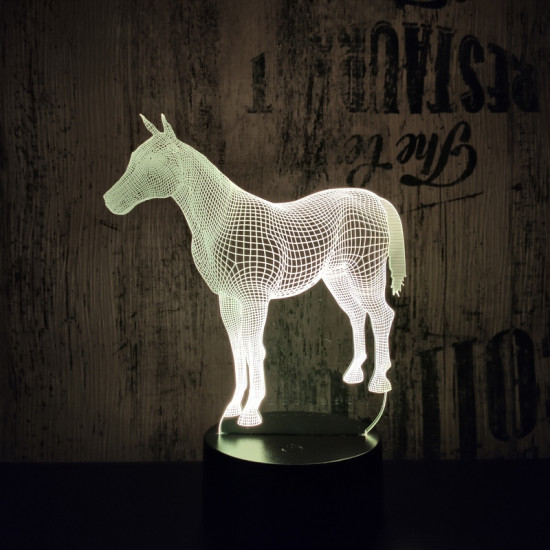 Ló 2 7 színű 3D led lámpa