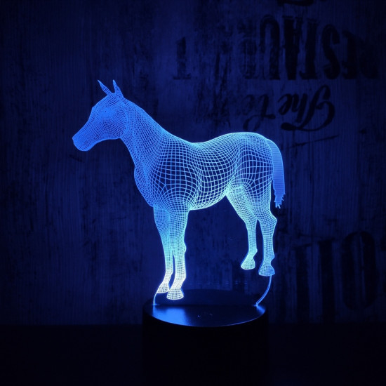 Ló 2 7 színű 3D led lámpa