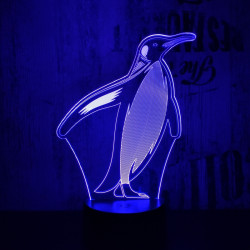Pingvin  7 színű 3D led lámpa