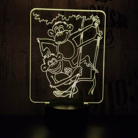 Majmok 7 színű 3D led lámpa