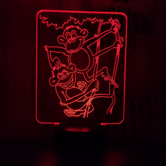 Majmok 7 színű 3D led lámpa