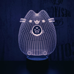 Dagadt macska :) 7 színű 3D led lámpa