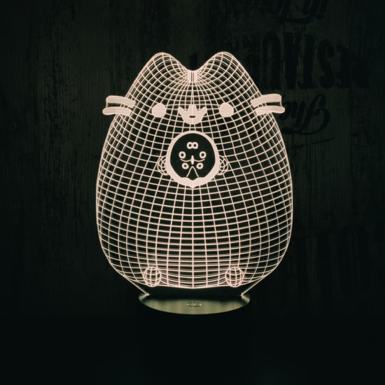 Dagadt macska :) 7 színű 3D led lámpa