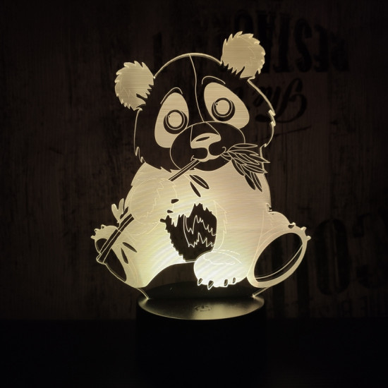 Panda maci  7 színű 3D led lámpa