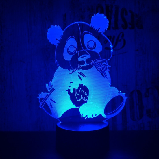Panda maci  7 színű 3D led lámpa