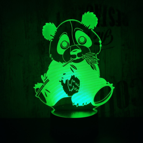 Panda maci  7 színű 3D led lámpa