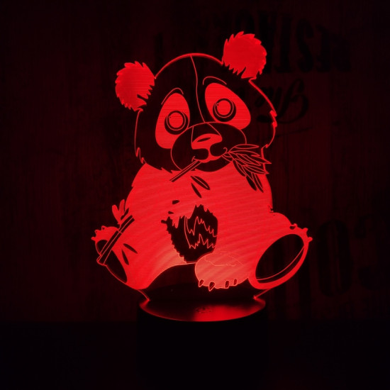 Panda maci  7 színű 3D led lámpa