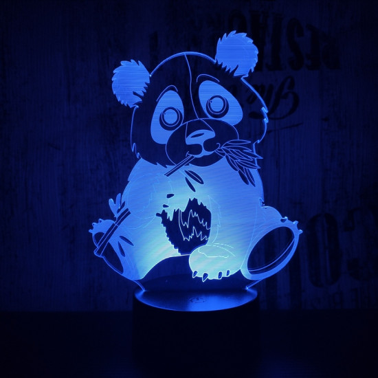 Panda maci  7 színű 3D led lámpa
