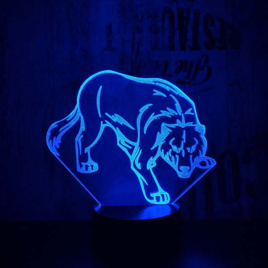 Farkas 7 színű 3D led lámpa