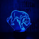 Farkas 7 színű 3D led lámpa