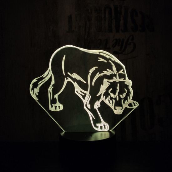 Farkas 7 színű 3D led lámpa