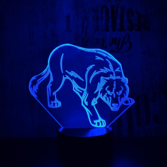 Farkas 7 színű 3D led lámpa