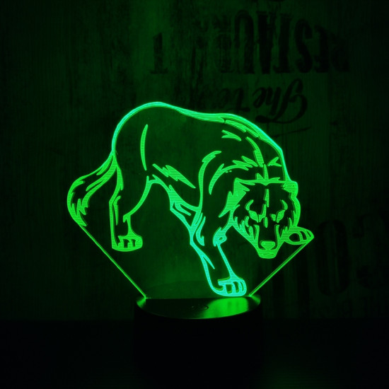 Farkas 7 színű 3D led lámpa