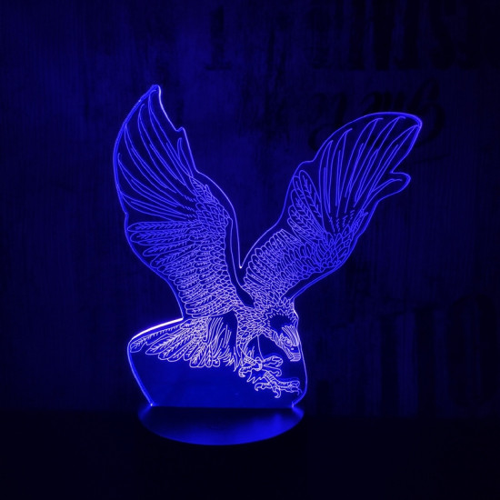 Nagy sas  7 színű  3D led lámpa