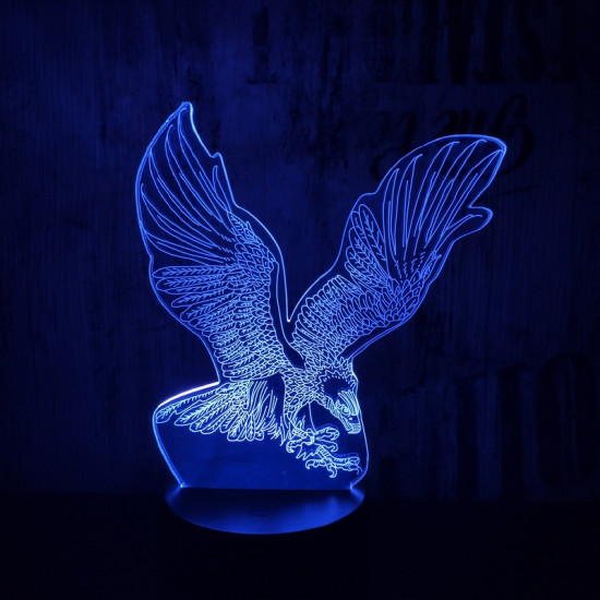 Nagy sas  7 színű  3D led lámpa