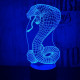 Kobra 7 színű 3D led lámpa