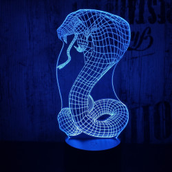 Kobra 7 színű 3D led lámpa