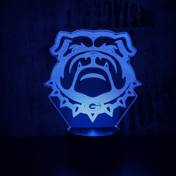 Buldog fej 2 7 színű 3D led lámpa