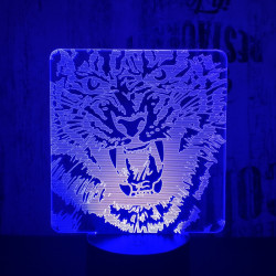 Tigris fej 7 színű 3D led lámpa