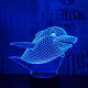 Mosolygós delfin  7 színű  3D led lámpa