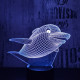 Mosolygós delfin  7 színű  3D led lámpa