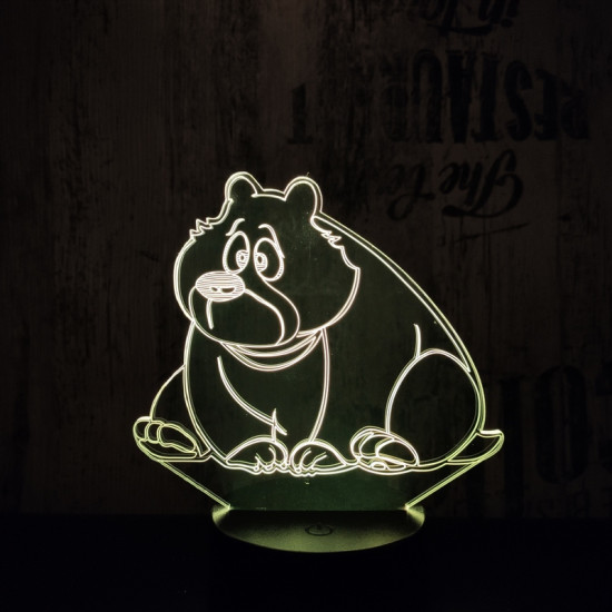 Ülő medve 7 színű 3D led lámpa