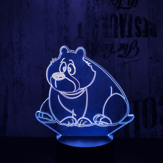 Ülő medve 7 színű 3D led lámpa