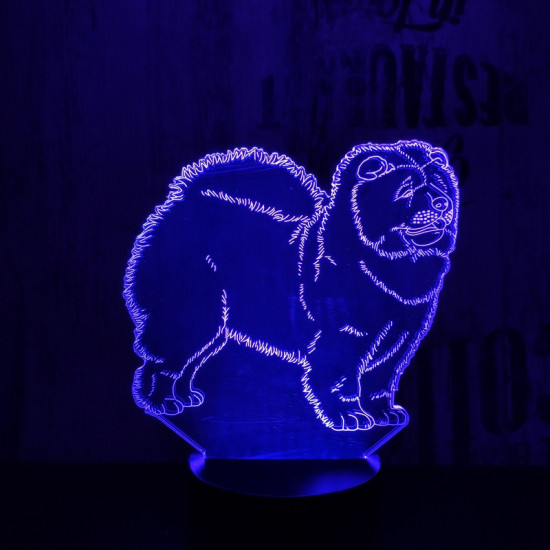 Csau csau kutya 7 színű 3D led lámpa