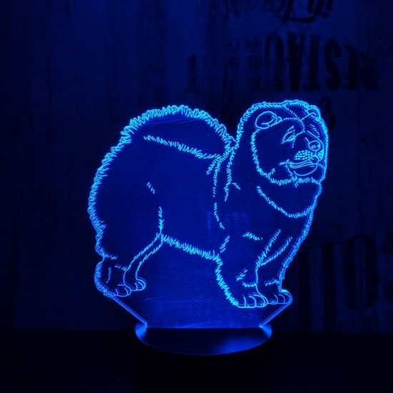 Csau csau kutya 7 színű 3D led lámpa