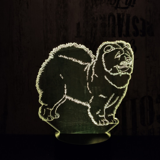 Csau csau kutya 7 színű 3D led lámpa