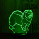 Csau csau kutya 7 színű 3D led lámpa