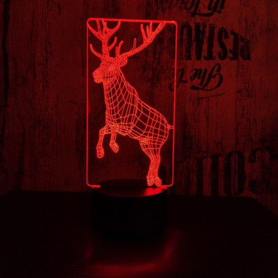 Ugró szarvas 7 színű 3D led lámpa