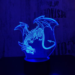 Sárkány 2 7 színű 3D led lámpa