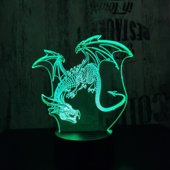 Sárkány 2 7 színű 3D led lámpa