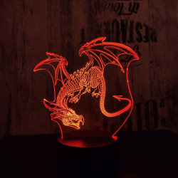 Sárkány 2 7 színű 3D led lámpa