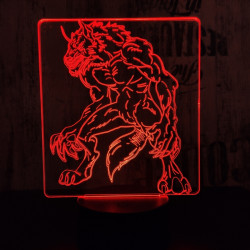 Farkasember 7 színű 3D led lámpa