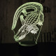 Krokodil 7 színű 3D  led lámpa
