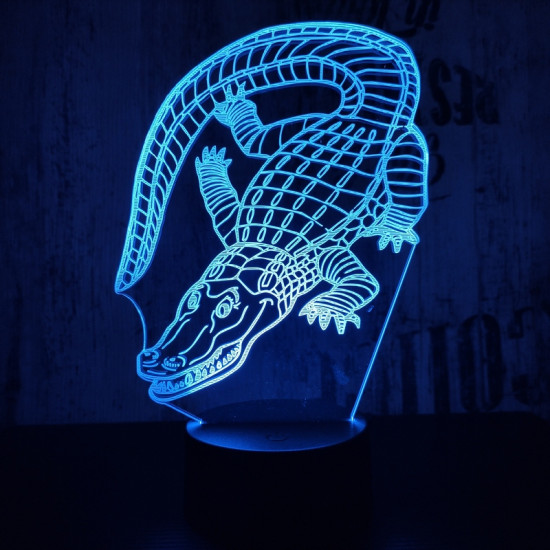 Krokodil 7 színű 3D  led lámpa