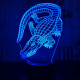 Krokodil 7 színű 3D  led lámpa