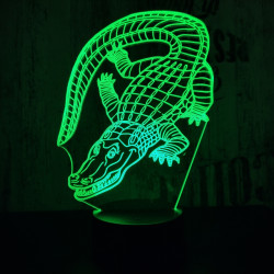 Krokodil 7 színű 3D  led lámpa