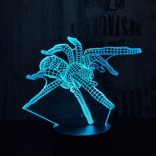 Pók 2  7 színű 3D led lámpa