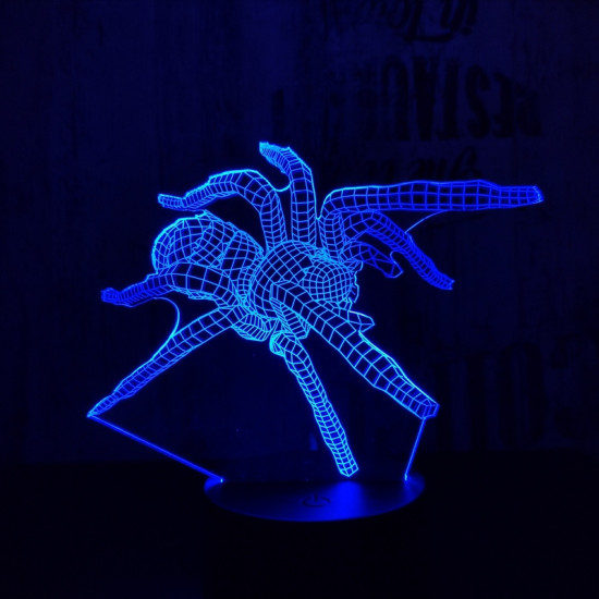 Pók 2  7 színű 3D led lámpa